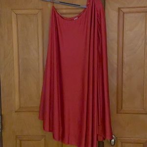Pink Halston one shoulder dress sz M